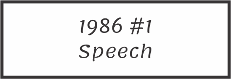 1986 Sue K #1 Speech